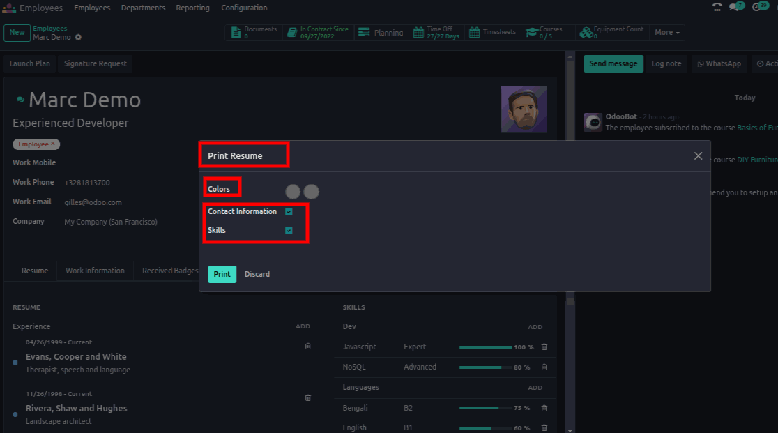 Print Resume Config Print Resume Config